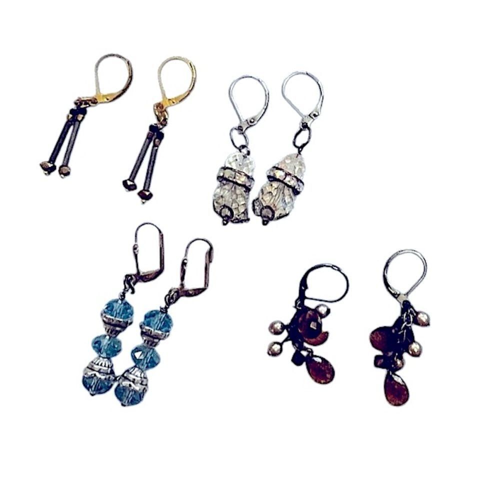 Artisan Boho Beaded Dangle Earring Bundle – Set of 4 Pairs